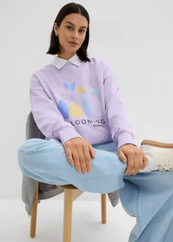 Clearance Sudadera holgada en mezcla de algodón Mujer Ropa Cómoda