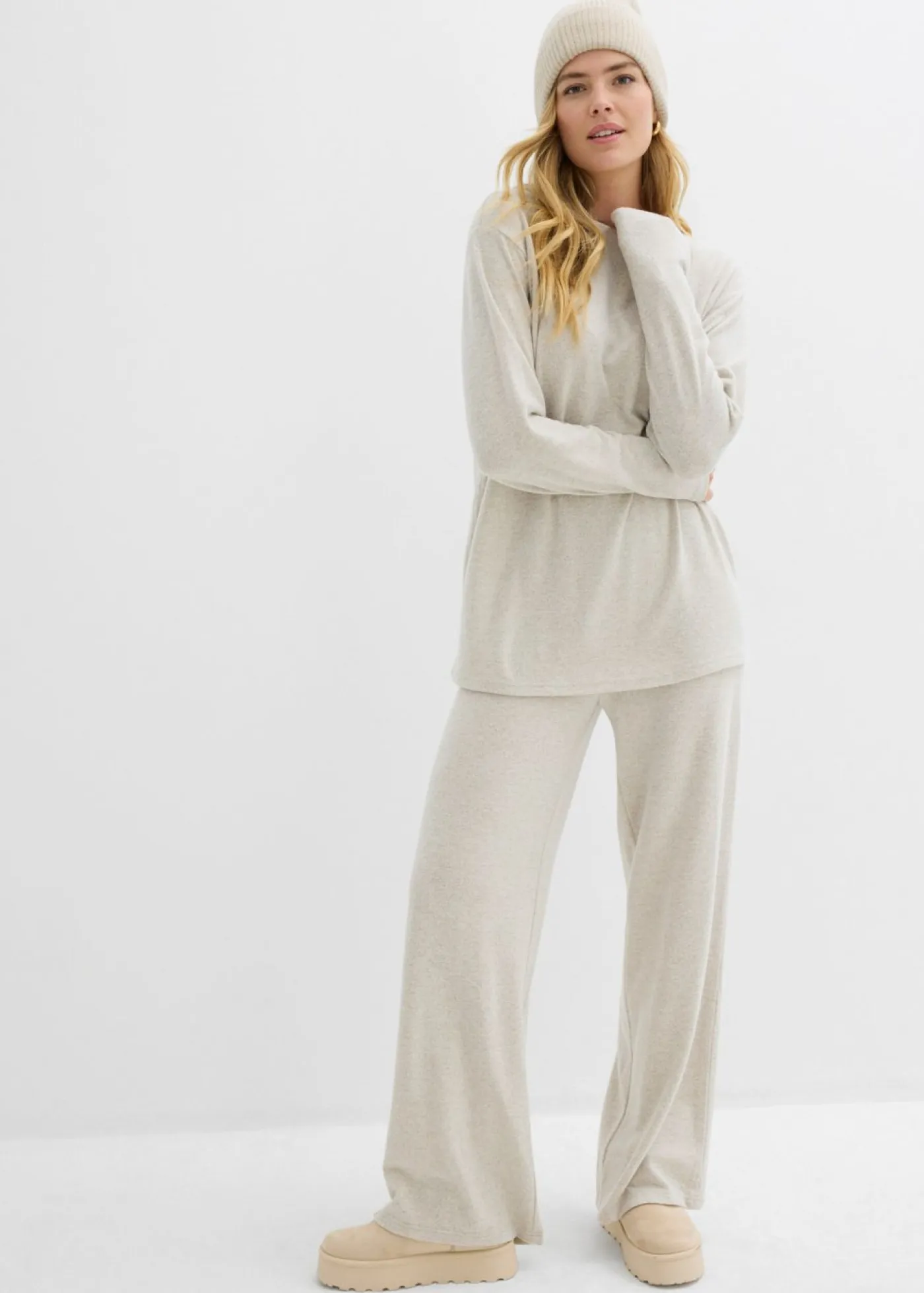 Online Sudadera larga con aspecto de punto Mujer Ropa Cómoda