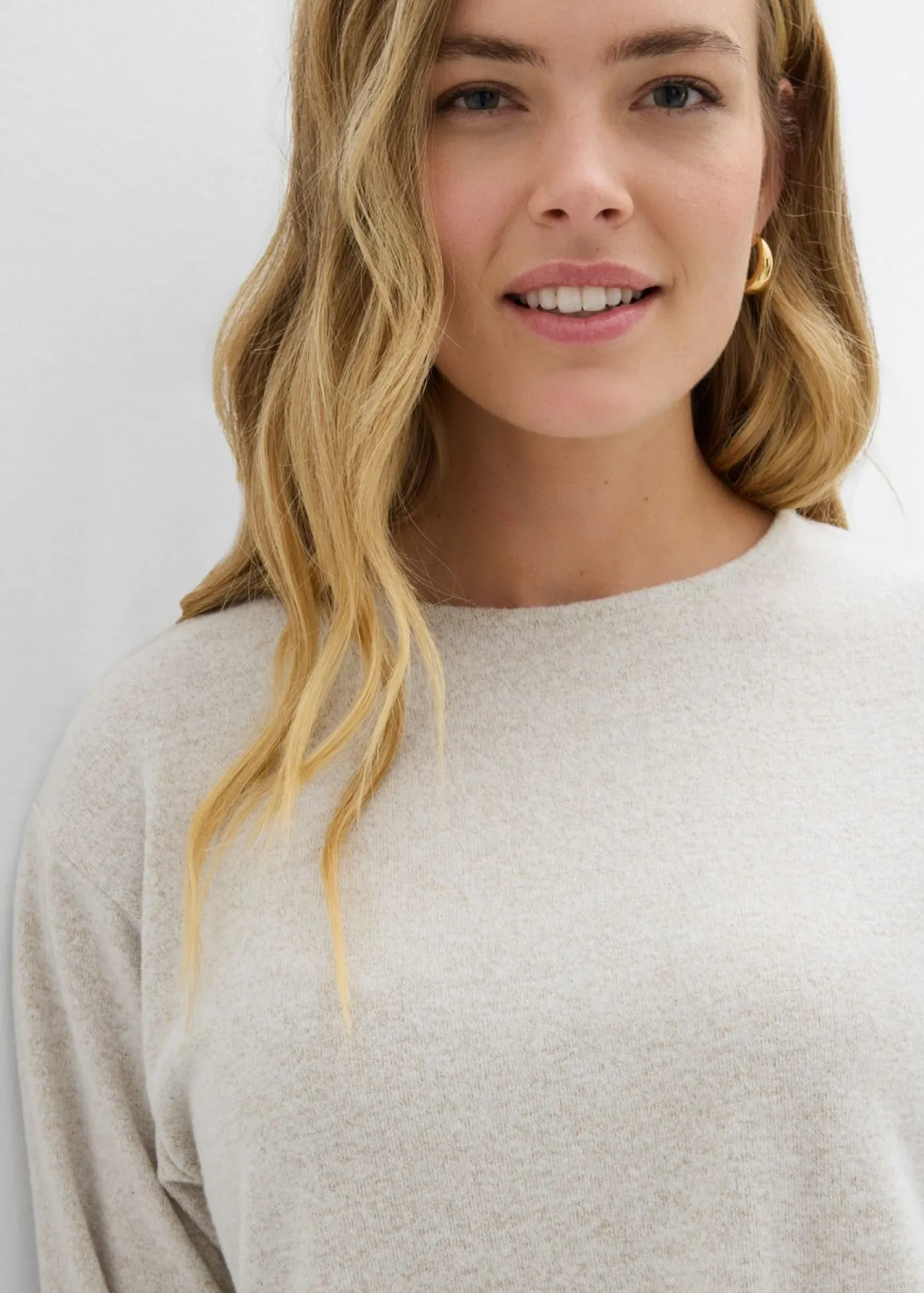 Online Sudadera larga con aspecto de punto Mujer Ropa Cómoda