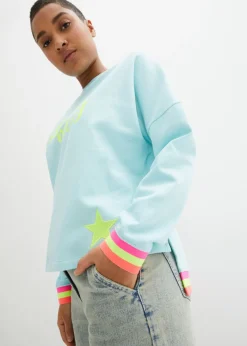 Sale Sudadera oversize con puños multicolores de algodón puro Mujer Ropa Cómoda