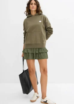 Sudadera oversize de mezcla de algodón suave con capucha Mujer Ropa Cómoda|Novedades