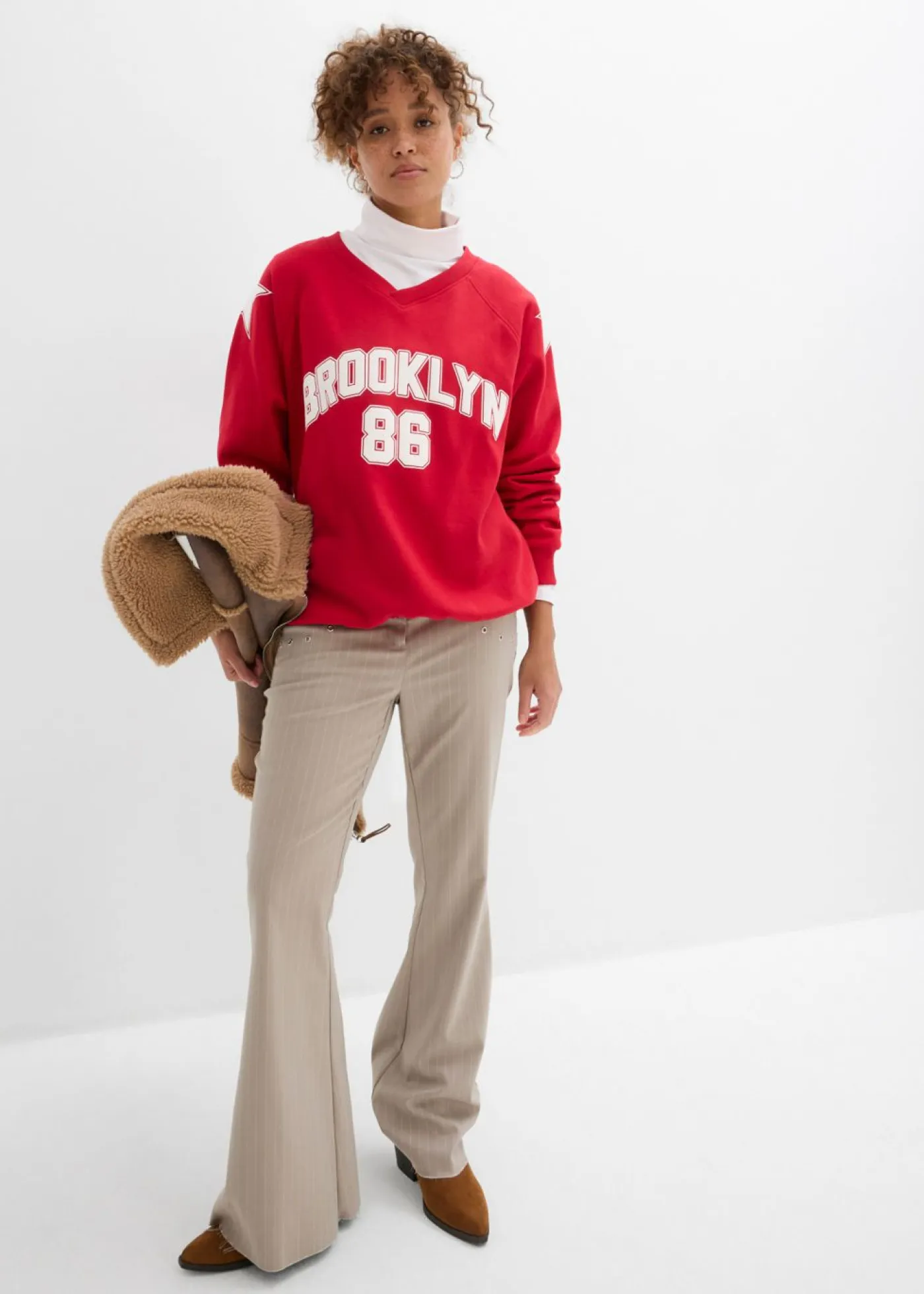 Sale Sudadera oversize en suave mezcla de algodón Mujer Ropa Cómoda