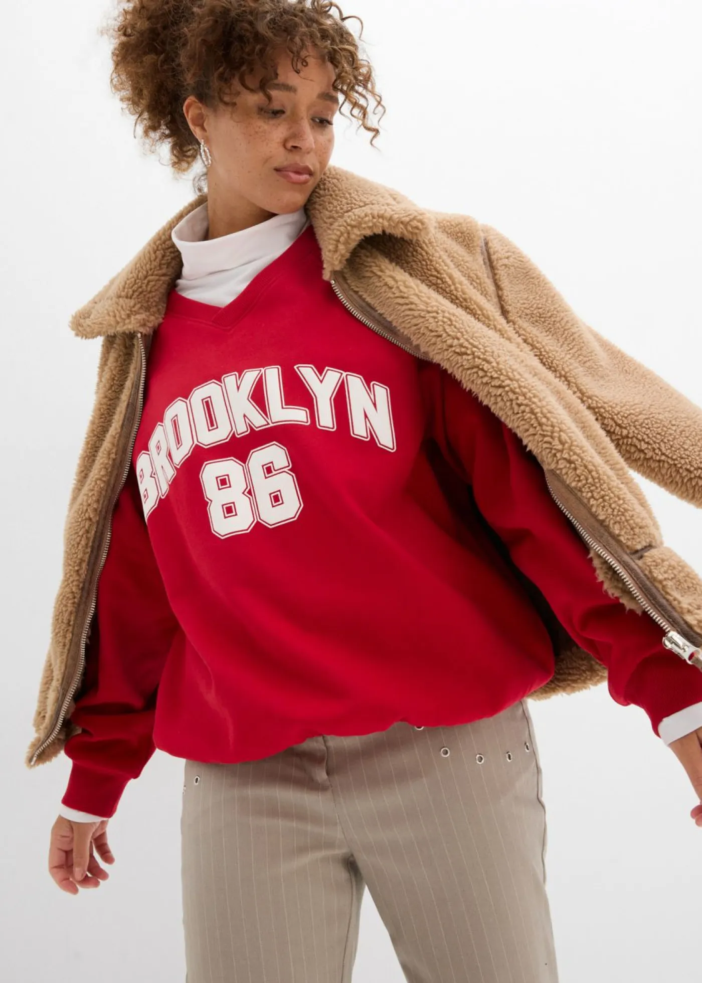 Sale Sudadera oversize en suave mezcla de algodón Mujer Ropa Cómoda