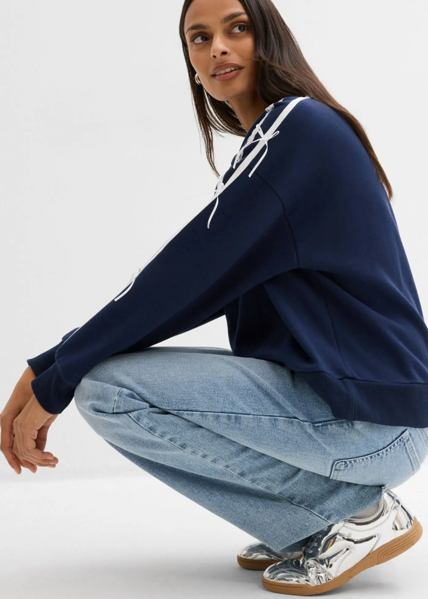 Discount Sudadera oversize en suave mezcla de algodón Mujer Ropa Cómoda