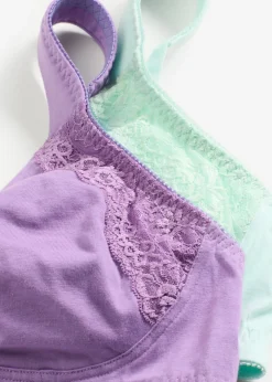 Clearance Sujetador básico de algodón sin aros (2 unidades) Mujer Ropa Interior De Algodón|Sujetadores De Copa E A H