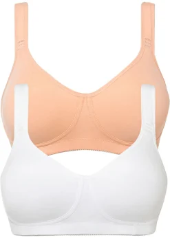 Outlet Sujetador básico de algodón sin aros (2 unidades) Mujer Ropa Interior De Algodón|Sujetadores De Copa E A H