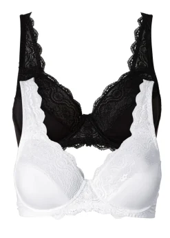 Outlet Sujetador con aros y encaje delicado (2 unidades) Mujer Sujetadores|Sujetadores De Copa E A H