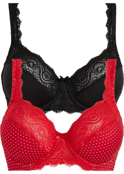 Outlet Sujetador con aros y encaje delicado (2 unidades) Mujer Sujetadores De Copa E A H