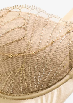 Hot Sujetador con bordado delicado y accesorio de cadena desmontable Mujer Lencería