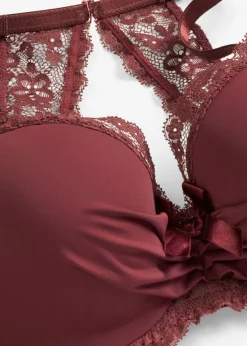 Online Sujetador con espalda nadadora de encaje Mujer Lencería|Sujetadores