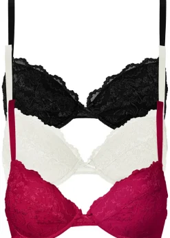 New Sujetador push-up con encaje fino (3 unidades) Mujer Lencería