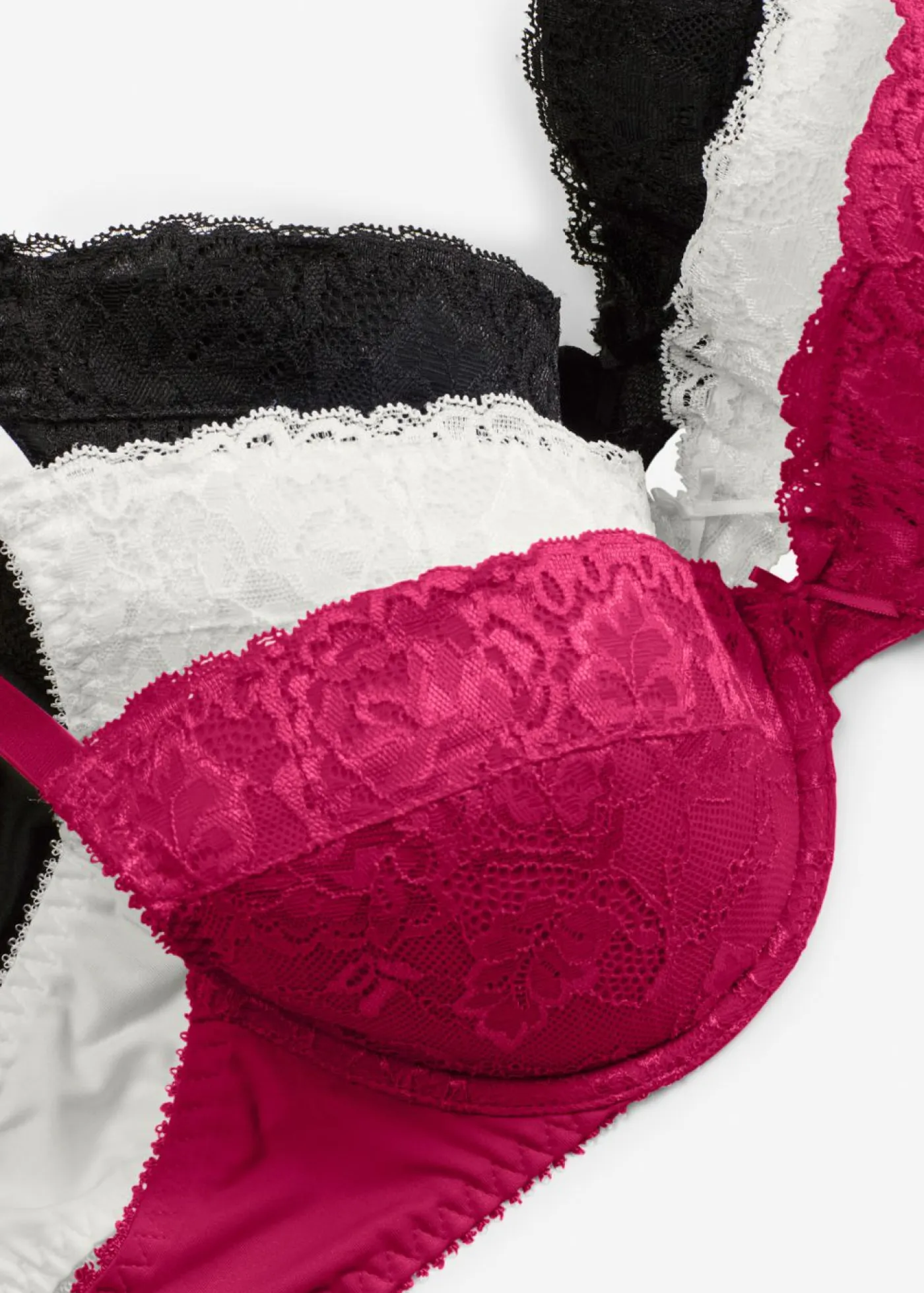 New Sujetador push-up con encaje fino (3 unidades) Mujer Lencería