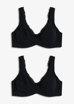 Best Sujetador reductor básico de algodón orgánico con aros (2 unidades) Mujer Ropa Interior De Algodón|Sujetadores De Copa E A H