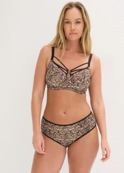 Outlet Sujetador reductor con detalles decorativos y malla estampada Mujer Lencería|Sujetadores De Copa E A H