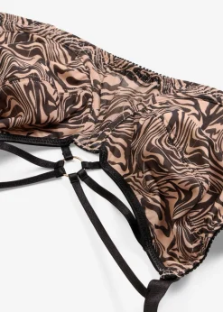 Best Sujetador reductor con detalles decorativos y malla estampada Mujer Novedades|Novedades