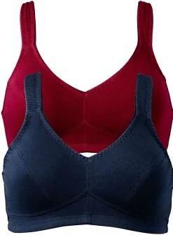 Hot Sujetador sin aros (2 unidades) de algodón orgánico Mujer Básicos|Ropa Interior De Algodón