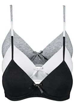 Best Sujetador sin aros con algodón orgánico (3 unidades) Mujer Ropa Interior De Algodón|Básicos