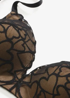 New Sujetador sin aros con encaje de corazones Mujer Sujetadores|Lencería