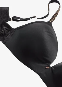 New Sujetador sin aros con tirantes brillantes Mujer Lencería|Sujetadores
