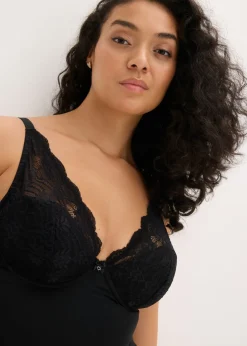 Sujetador tipo top con efecto moldeador medio y encaje Mujer Bodies