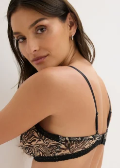 New Sujetador triangular sin aros con malla estampada Mujer Novedades