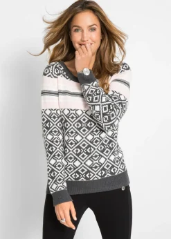 Best Suéter con estampado de diamante Mujer Jerséis|Ropa De Punto