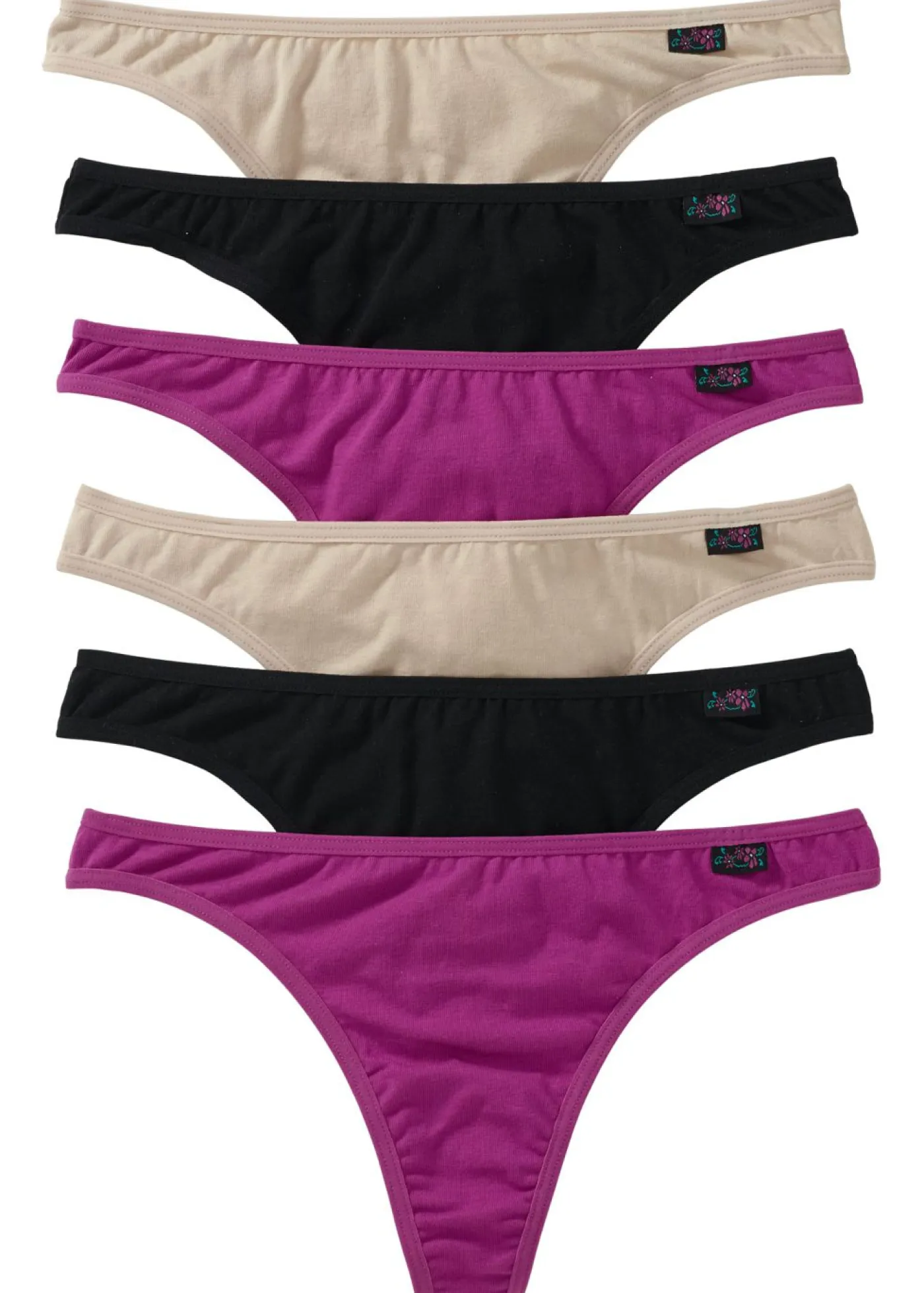Tanga con algodón orgánico (6 unidades) Mujer Ropa Interior De Algodón|Básicos