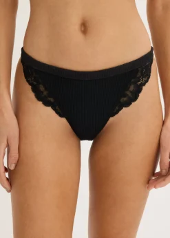 Discount Tanga con canalé suave Mujer Lencería|Bragas