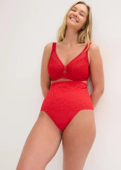 Best Tanga con efecto moldeador medio y encaje de corazones Mujer Ropa Interior Moldeadora|Bragas