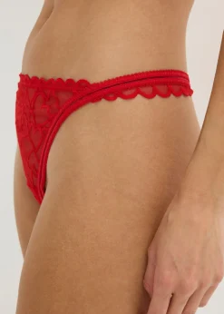 Discount Tanga con encaje de corazones Mujer Lencería|Bragas