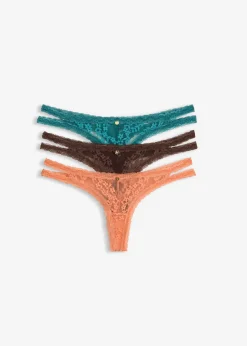 Sale Tanga con encaje de flores (3 unidades) Mujer Temática·Lencería De Primavera|Lencería