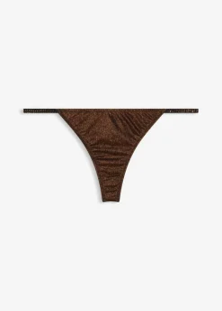 Best Tanga de material brillante Mujer Lencería|Bragas