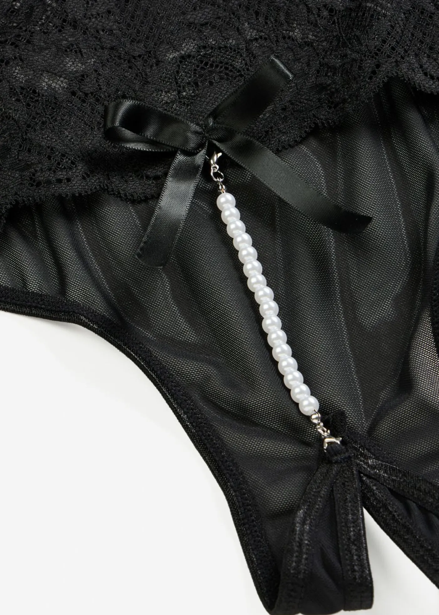 Online Tanga de talle alto con abertura y cadena desmontable Mujer Lencería Sexy