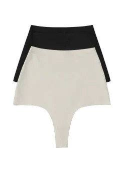Outlet Tanga sin costuras con efecto moldeador medio (2 unidades) Mujer Sin Costuras|Básicos