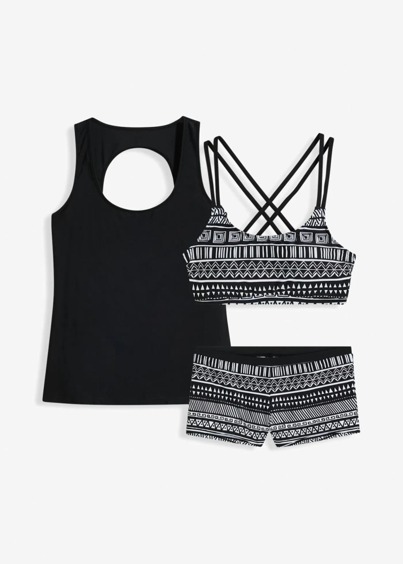 Online Tankini (3 piezas) con sujetador bustier Mujer Ropa De Baño Cubridora|Ropa De Baño Deportiva