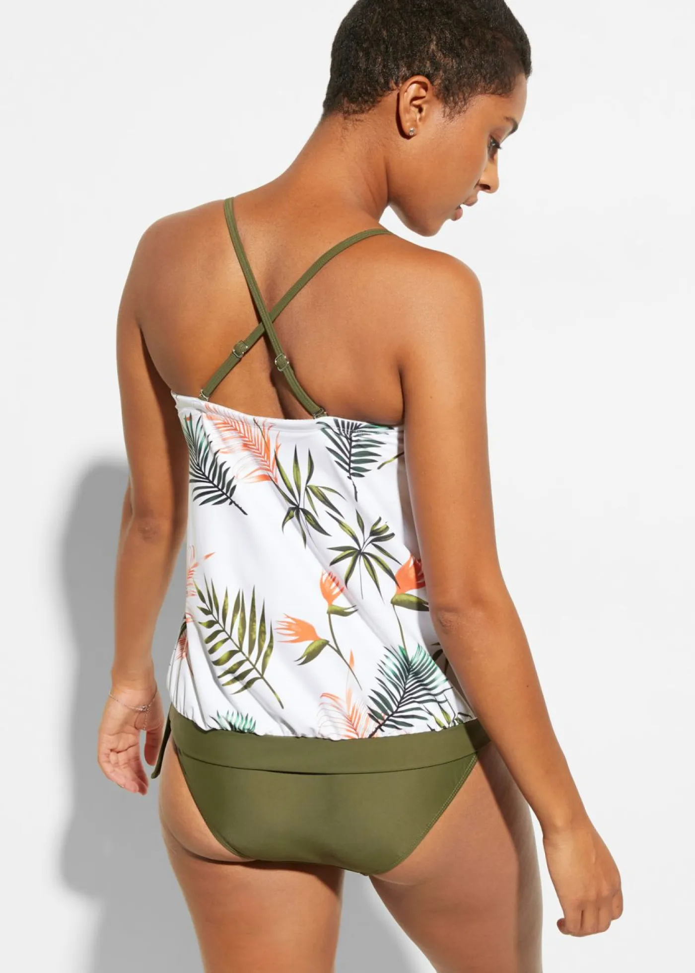 Tankini bandeau (2 piezas) con tirantes multiposición Mujer Tankinis
