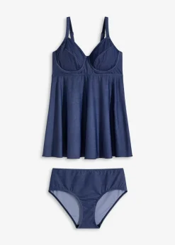 Sale Tankini largo (2 piezas) con aspecto vaquero Mujer Copas Grandes (D-G)|Tankinis