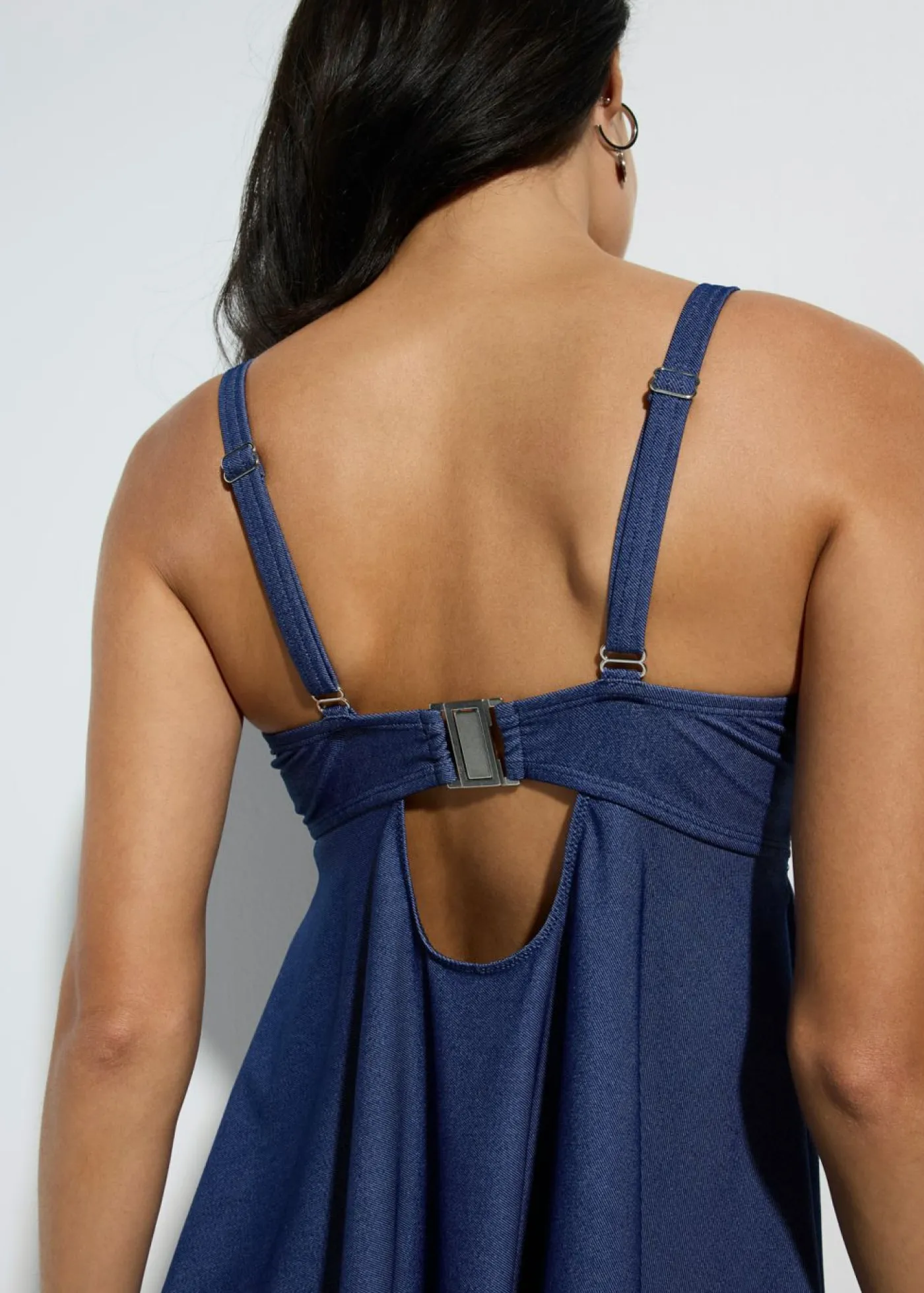 Sale Tankini largo (2 piezas) con aspecto vaquero Mujer Copas Grandes (D-G)|Tankinis