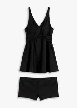 Tankini largo (2 piezas) con escote en V Mujer Tankinis