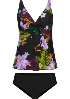 Tankini (2 piezas) con escote en V Mujer Tankinis
