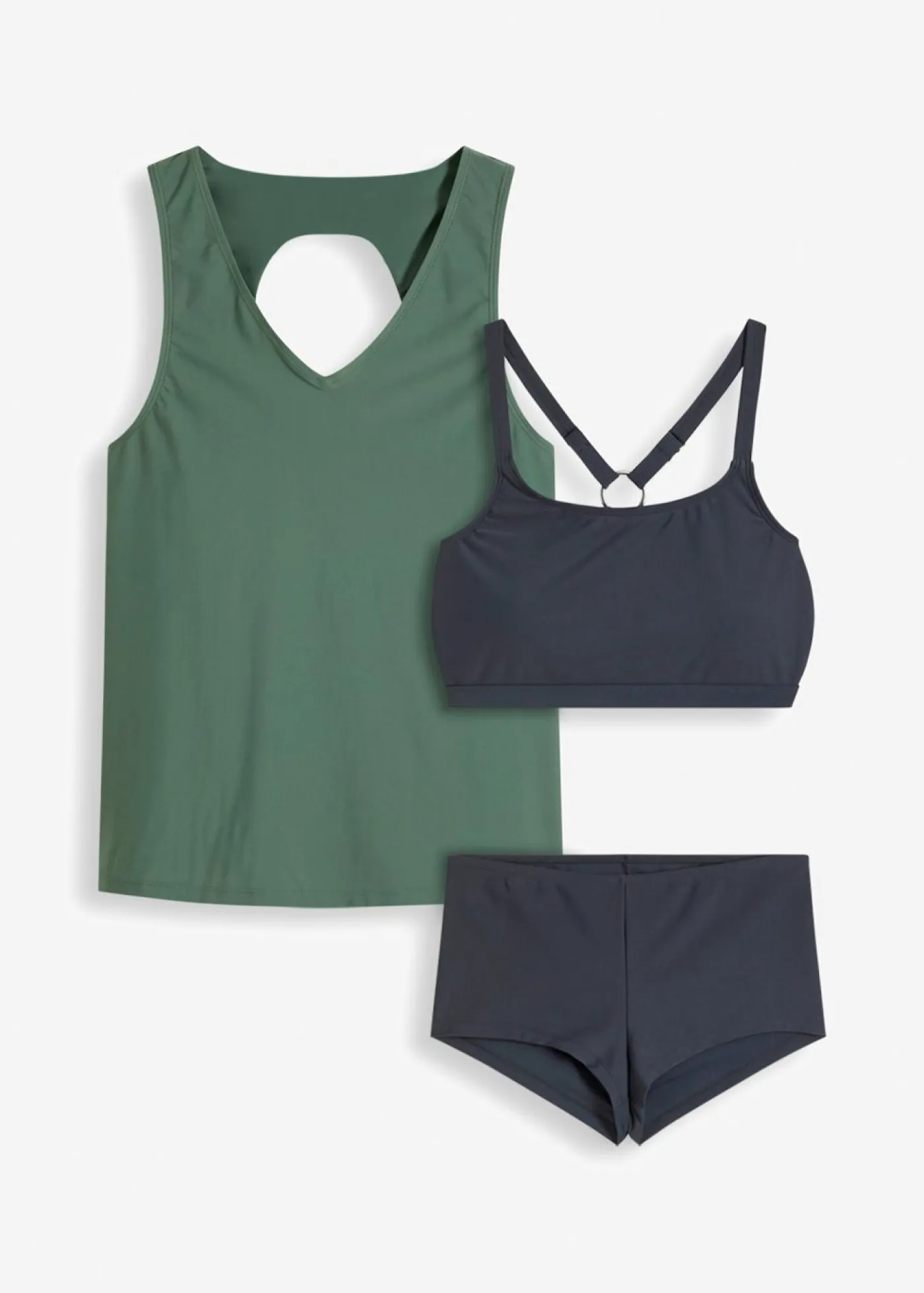 Tankini (3 piezas) con top tipo bandeau Mujer Tankinis|Novedades