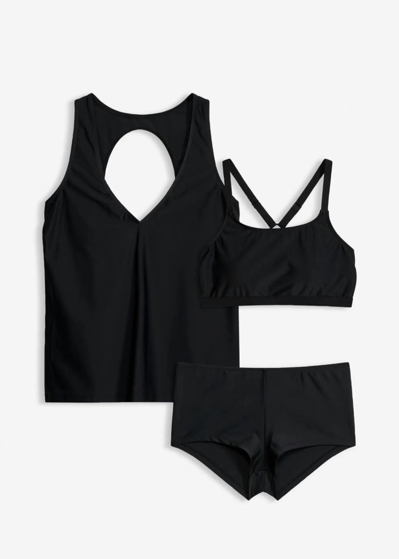 Online Tankini (3 piezas) con top tipo bandeau Mujer Tankinis|Novedades