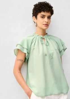 Hot Túnica con contenido de seda Mujer Premium|Camisas Y Blusas