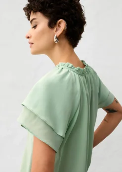 Hot Túnica con contenido de seda Mujer Premium|Camisas Y Blusas