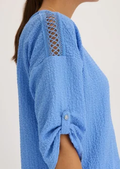 Túnica con estructura y cinta de encaje Mujer Camisas Y Blusas