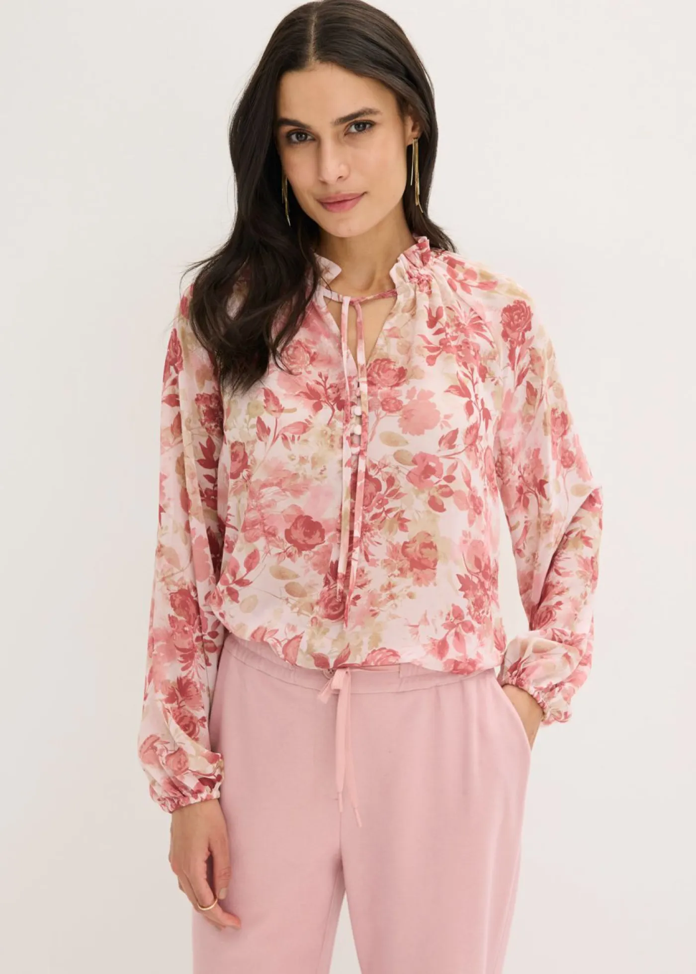 Outlet Túnica de gasa con detalle de lazo Mujer Camisas Y Blusas
