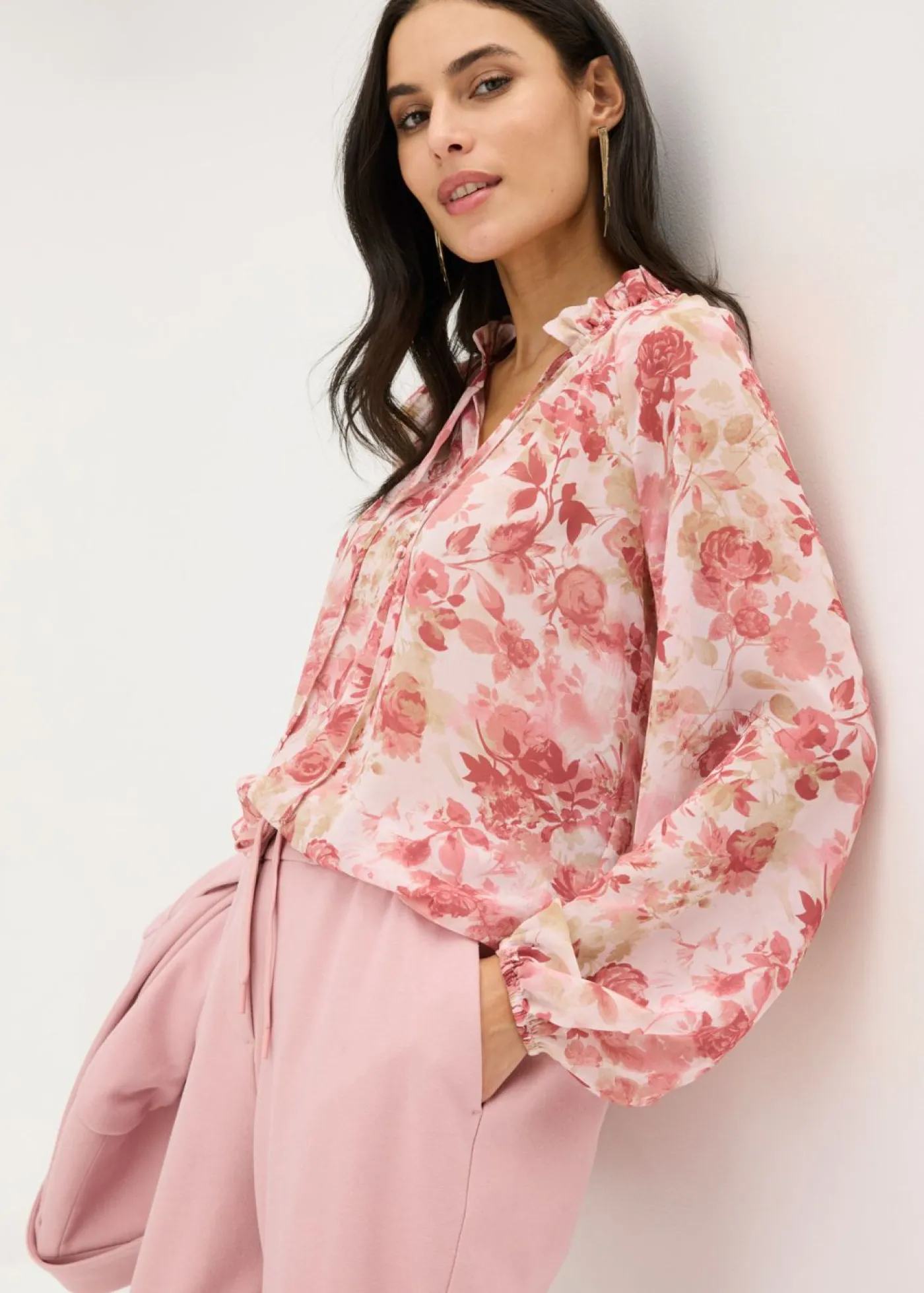 Outlet Túnica de gasa con detalle de lazo Mujer Camisas Y Blusas