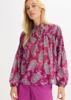 Outlet Túnica de gasa con patrón paisley Mujer Camisas Y Blusas