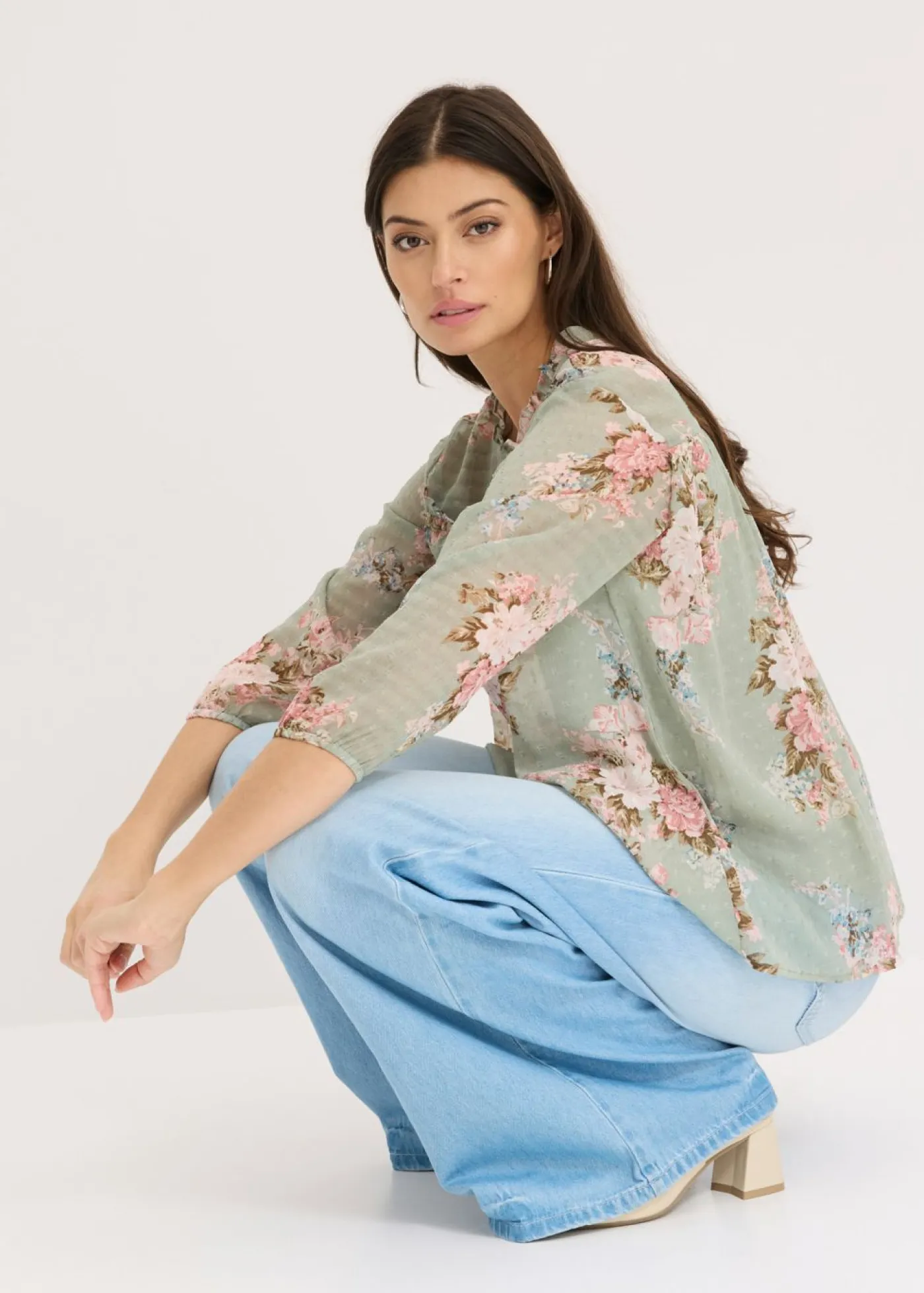 Discount Túnica de gasa estampada Mujer Camisas Y Blusas