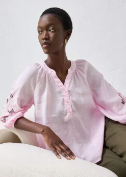 Best Túnica de lino puro Mujer Premium|Camisas Y Blusas